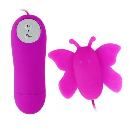 BAILE ESTIMULADOR DE CLiTORIS MARIPOSA LOVE EGGS 12 VELOCIDADES LILA CONTROL REMOTO