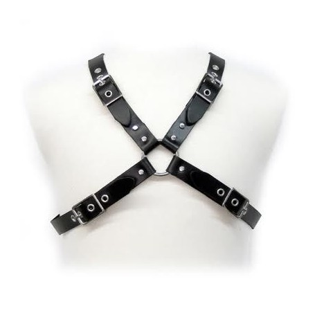 LEATHER BODY BLACK BUCKLE HARNESS FOR MEN