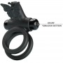 PRETTY LOVE DOBLE ANILLO VIBRADOR CON ESTIMULADOR NEGRO