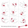 ARMONY ROSA 2 EN 1 ESTIMULADOR SUCCIoN VIBRADOR 10 MODOS CON COLA ROJO