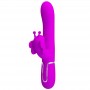 PRETTY LOVE VIBRADOR RABBIT MULTIFUNCIoN 4 EN 1 MARIPOSA FUCSIA
