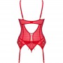 OBSESSIVE INGRIDIA CORSET TANGA ROJO XS S