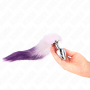 KINK PLUG ANAL TALLA L 10 X 4 CM CON COLA SINTaTICA 40 CM VIOLETA