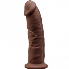 SILEXD MODELO 2 PENE REALISTICO SILICONA PREMIUM SILEXPAN MARRON 23 CM