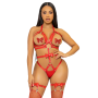 LEG AVENUE KINK TEDDY ARNeS CON TACHUELAS TALLA S ROJO